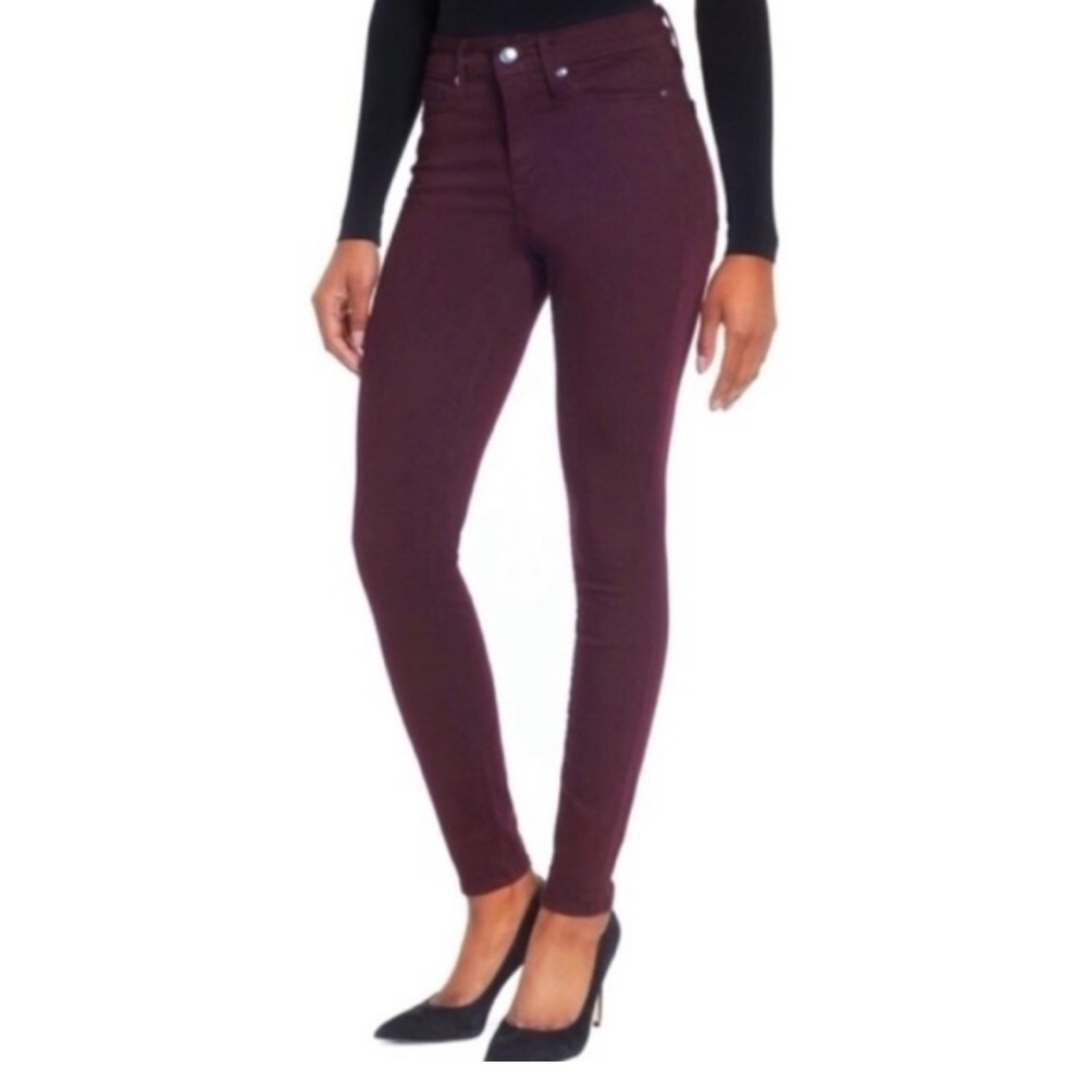 Good American Good Legs burgundy skinny jeans